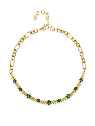 Nialaya Women's Necklace Chain Choker with Green Malachite Chain Choker with Green Malachite 18 Inches / 45.7 cm WNECK_310